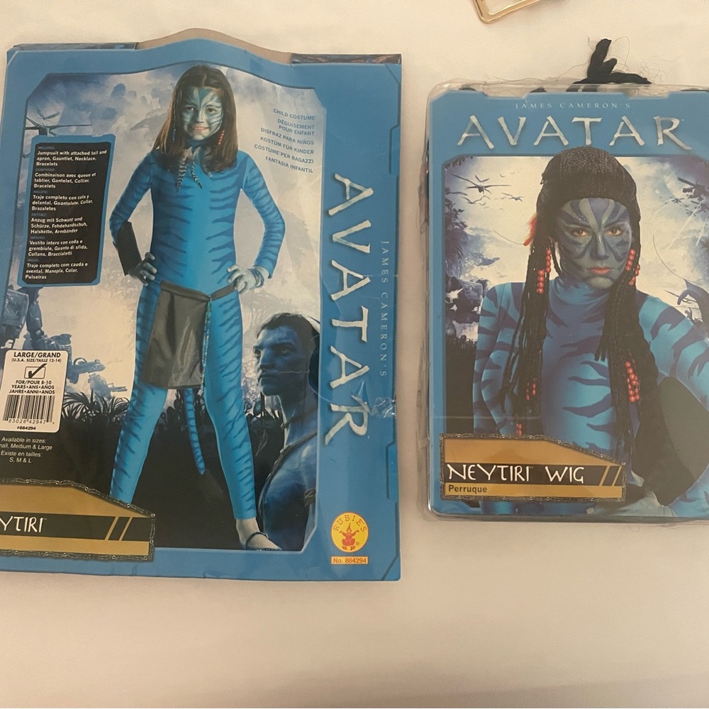 Child Avatar Neytiri Halloween Costume and wig Girl's Size Large 12/14